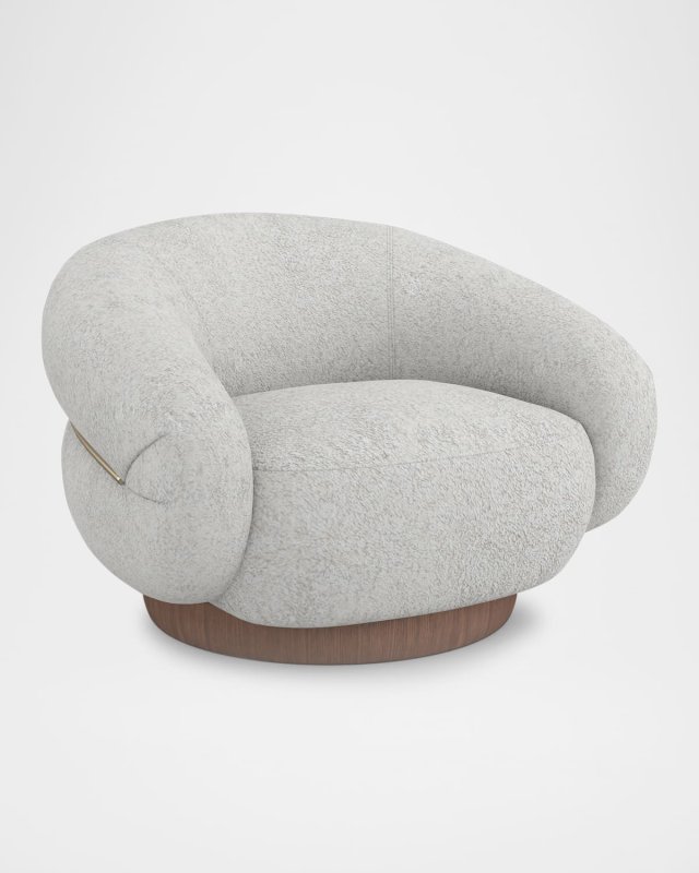Smoosh Faux Shearling Swivel Chair